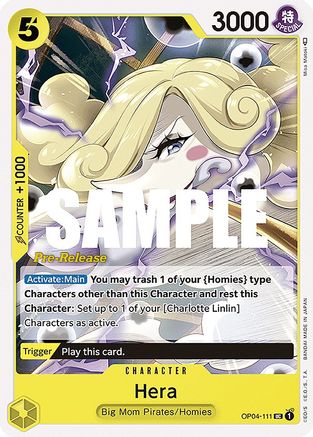 Hera (OP04-111) [Kingdoms of Intrigue Pre-Release Cards] One Piece Single Bandai