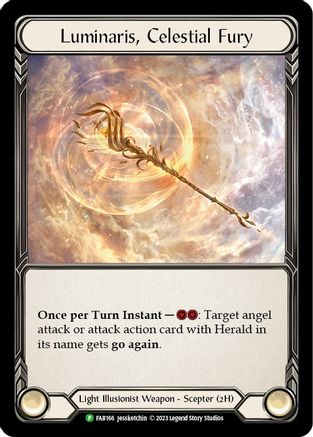 Luminaris, Celestial Fury [FAB166] (Promo)  Rainbow Foil Flesh And Blood Single Flesh And Blood   