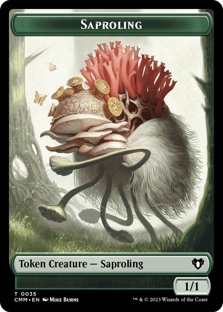 Saproling // Stoneforged Blade Double-Sided Token [Tokens] Commander Masters Tokens MTG Single Magic: The Gathering