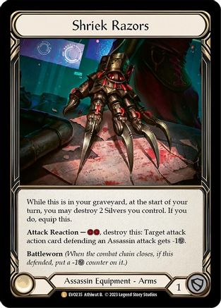 Shriek Razors [EVO235] (Bright Lights)  Cold Foil Flesh And Blood Single Flesh And Blood   
