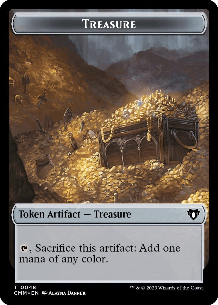Treasure // Elephant Double-Sided Token [Tokens] Commander Masters Tokens MTG Single Magic: The Gathering