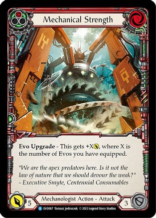 Mechanical Strength (Red) [EVO067] (Bright Lights)  Rainbow Foil Flesh And Blood Single Flesh And Blood   