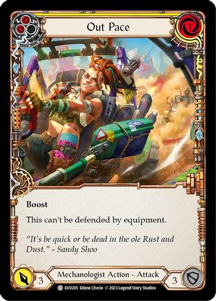 Out Pace (Yellow) [EVO205] (Bright Lights)  Rainbow Foil Flesh And Blood Single Flesh And Blood   