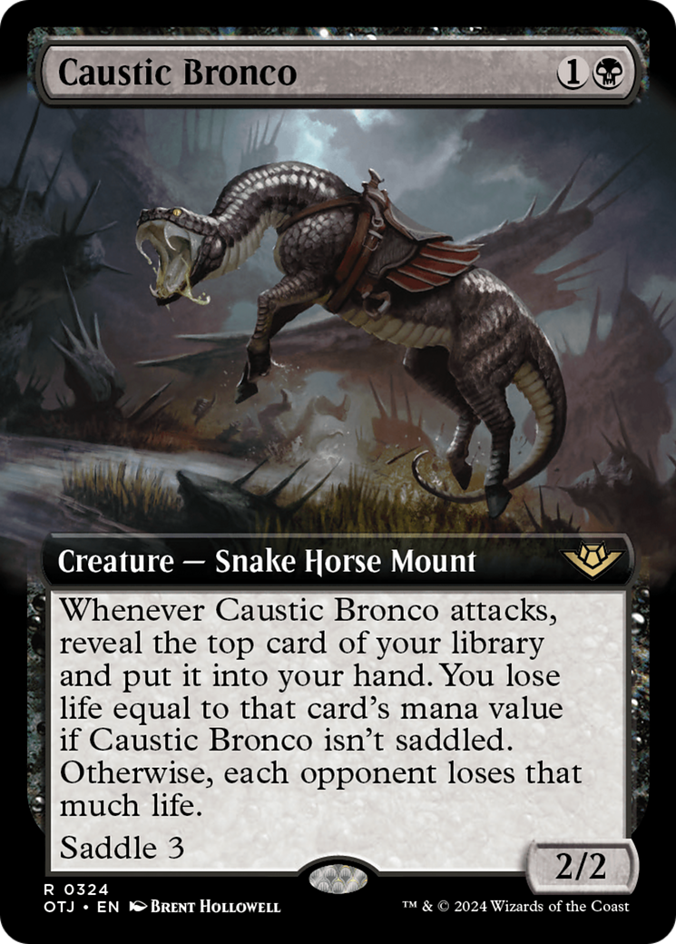 Caustic Bronco (OTJ-324) [Outlaws of Thunder Junction] (Extended Art) Foil MTG Single Wizards of the Coast