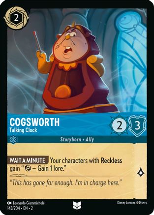 Cogsworth - Talking Clock (143/204) [Rise of the Floodborn] Lorcana Single Disney