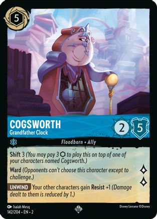 Cogsworth - Grandfather Clock (142/204) [Rise of the Floodborn] Cold Foil Lorcana Single Disney
