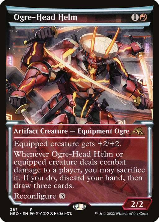 Ogre-Head Helm (NEO-387) [Kamigawa: Neon Dynasty] (Showcase) MTG Single Wizards of the Coast