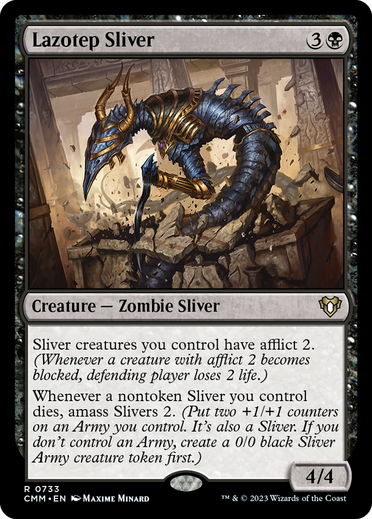 Lazotep Sliver (CMM-733) [Commander Masters] Foil MTG Single Wizards of the Coast