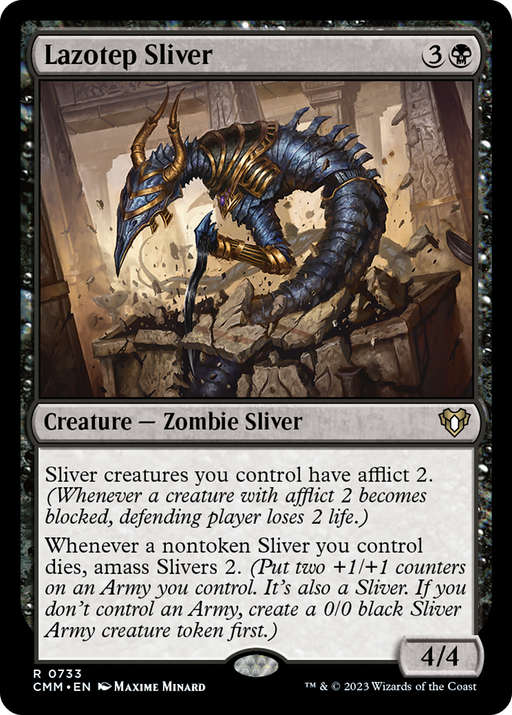 Lazotep Sliver (CMM-733) [Commander Masters] Foil MTG Single Wizards of the Coast
