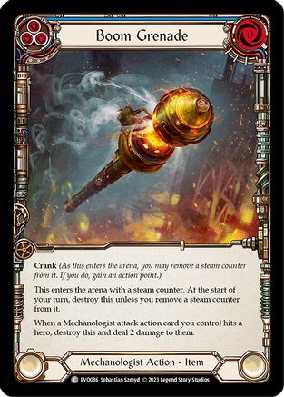 Boom Grenade (Blue) [EVO086] (Bright Lights)  Rainbow Foil Flesh And Blood Single Flesh And Blood   