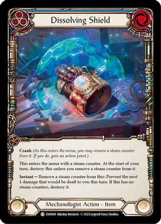 Dissolving Shield (Blue) [EVO089] (Bright Lights)  Rainbow Foil Flesh And Blood Single Flesh And Blood   