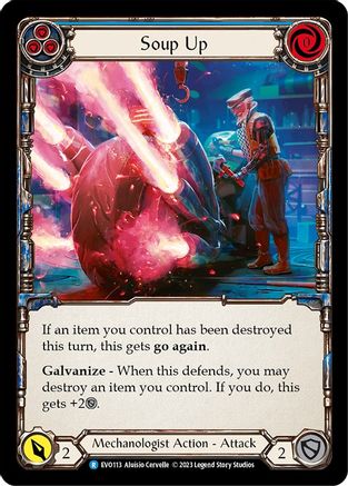 Soup Up (Blue) [EVO113] (Bright Lights)  Rainbow Foil Flesh And Blood Single Flesh And Blood   
