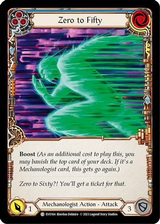 Zero to Fifty (Blue) [EVO164] (Bright Lights)  Rainbow Foil Flesh And Blood Single Flesh And Blood   