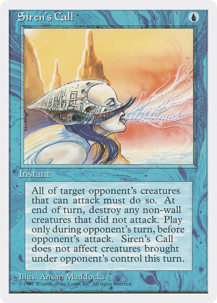 Siren's Call (4ED-101) [Fourth Edition] MTG Single Wizards of the Coast
