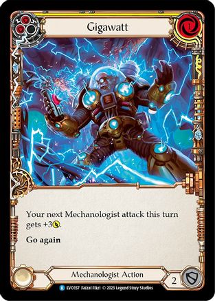 Gigawatt (Yellow) [EVO157] (Bright Lights)  Rainbow Foil Flesh And Blood Single Flesh And Blood   