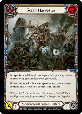 Scrap Harvester (Blue) [EVO134] (Bright Lights)  Rainbow Foil Flesh And Blood Single Flesh And Blood   
