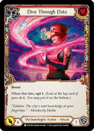 Dive Through Data (Red) [EVO189] (Bright Lights)  Rainbow Foil Flesh And Blood Single Flesh And Blood   