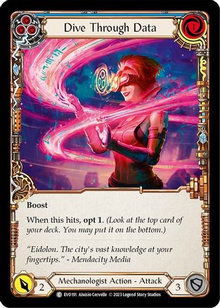 Dive Through Data (Blue) [EVO191] (Bright Lights)  Rainbow Foil Flesh And Blood Single Flesh And Blood   