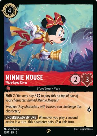 Minnie Mouse - Wide-Eyed Diver (16) [Disney Lorcana Promo Cards] Cold Foil Lorcana Single Disney