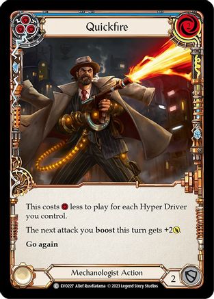 Quickfire (Blue) [EVO227] (Bright Lights)  Rainbow Foil Flesh And Blood Single Flesh And Blood   
