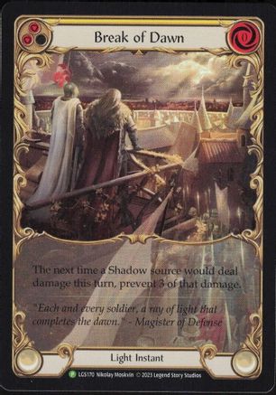 Break of Dawn (Yellow) [LGS170] (Promo)  Rainbow Foil Flesh And Blood Single Flesh And Blood   