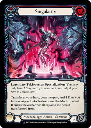 Singularity // Teklovossen, the Mechropotent (Cold Foil Marvel) [EVO010] (Bright Lights)  Cold Foil Flesh And Blood Single Flesh And Blood   