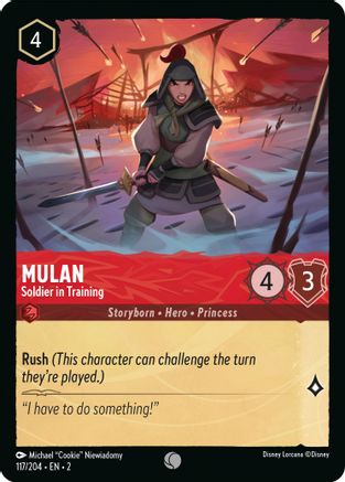 Mulan - Soldier in Training (117/204) [Rise of the Floodborn] Lorcana Single Disney