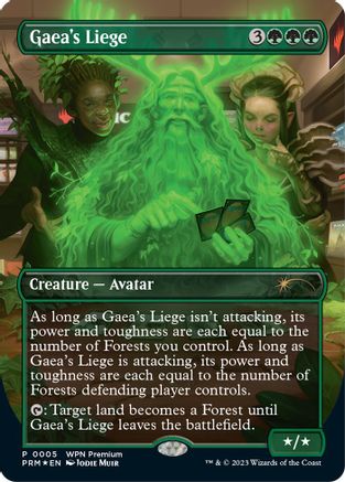 Gaea's Liege (Borderless) (WPN-005) [Misc] WPN & Gateway Promos Foil MTG Single Wizards of the Coast
