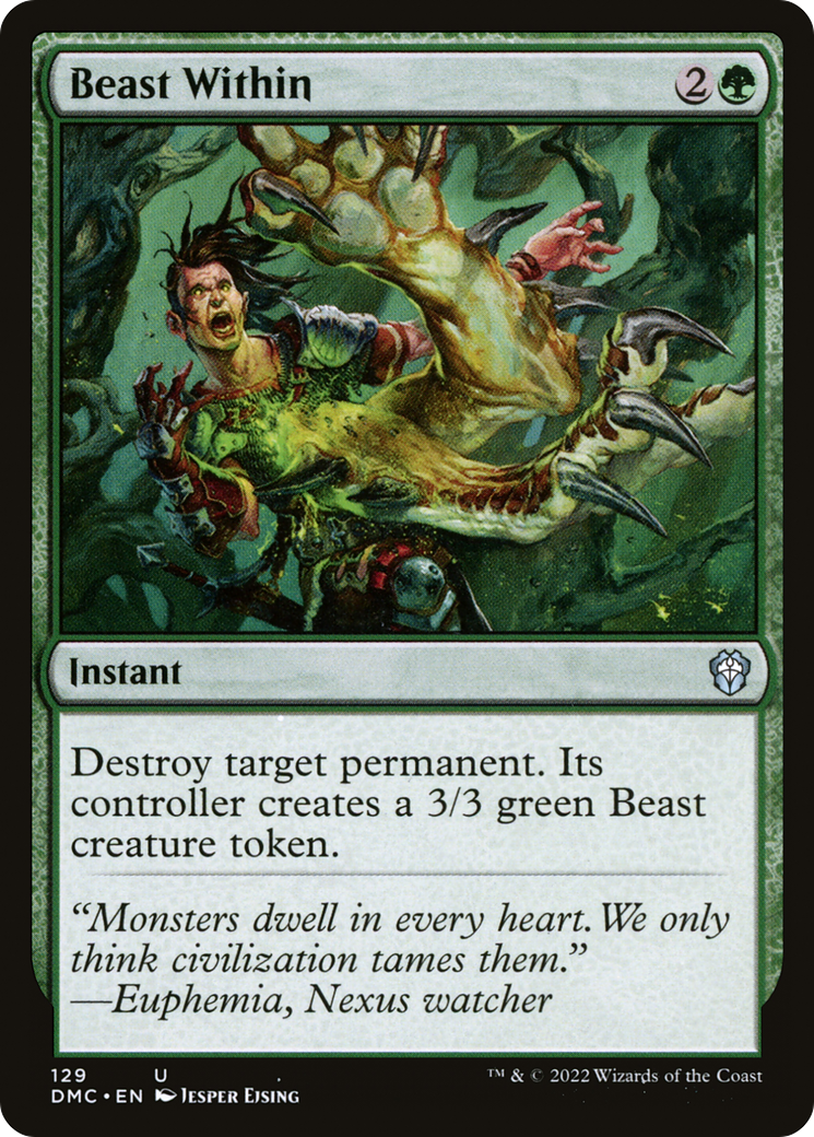 Beast Within (DMC-129) [Dominaria United Commander] MTG Single Wizards of the Coast