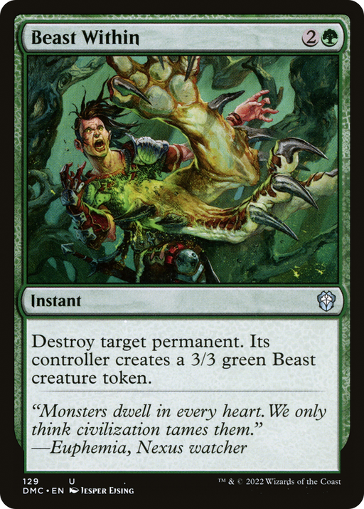Beast Within (DMC-129) [Dominaria United Commander] MTG Single Wizards of the Coast