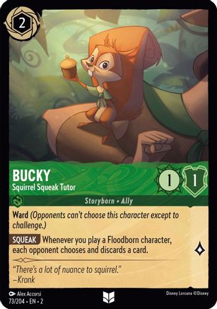 Bucky - Squirrel Squeak Tutor (73/204) [Rise of the Floodborn] Cold Foil Lorcana Single Disney
