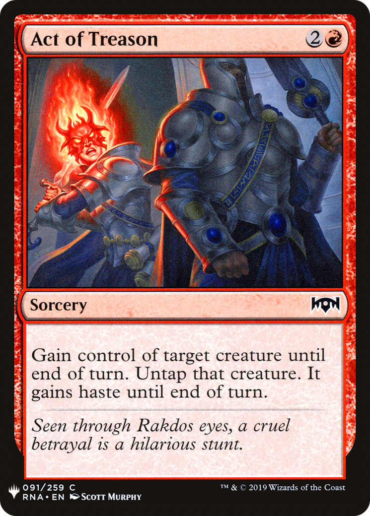 Act of Treason (LIST-RNA-91) [Mystery Booster] The List MTG Single Wizards of the Coast