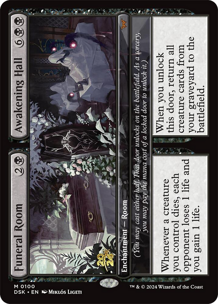 Funeral Room // Awakening Hall (PRE-100) [Duskmourn: House of Horror Promos] Foil MTG Single Wizards of the Coast