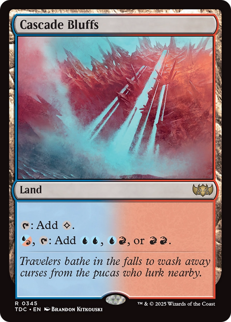 Cascade Bluffs (TDC-345) [Commander: Tarkir: Dragonstorm] MTG Single Wizards of the Coast