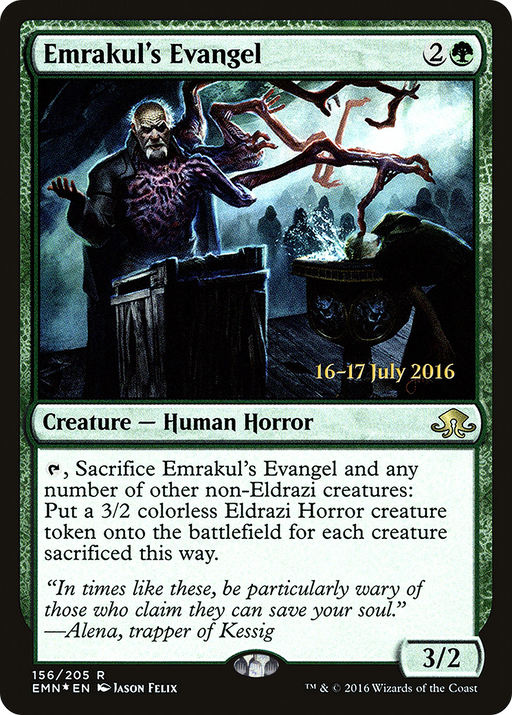 Emrakul's Evangel (PRE-156) [Eldritch Moon Promos] Foil MTG Single Wizards of the Coast