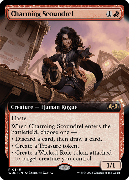 Charming Scoundrel (WOE-345) [Wilds of Eldraine] (Extended Art) MTG Single Wizards of the Coast