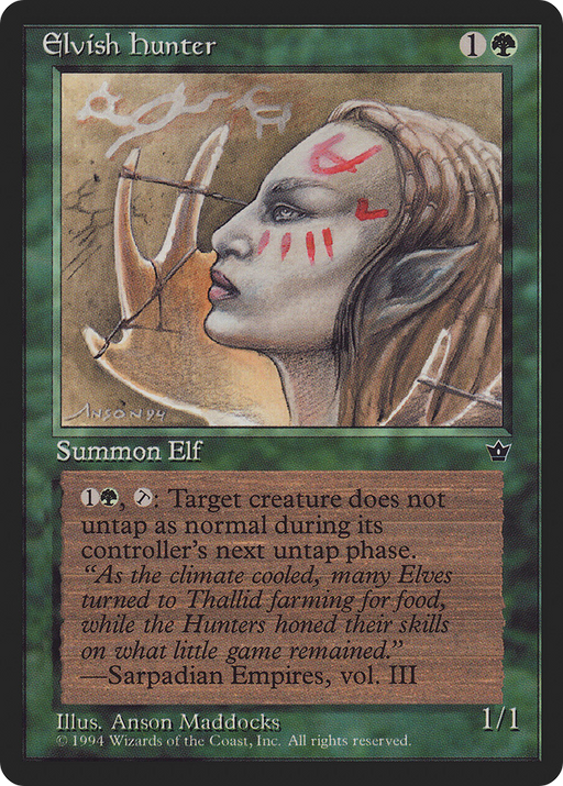 Elvish Hunter (FEM-67B) [Fallen Empires] MTG Single Wizards of the Coast