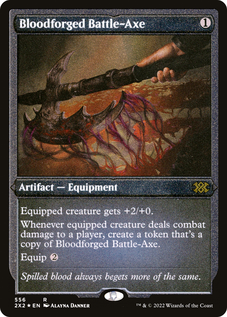 Bloodforged Battle-Axe (Foil Etched) (2X2-556) [Double Masters 2022] Foil MTG Single Wizards of the Coast
