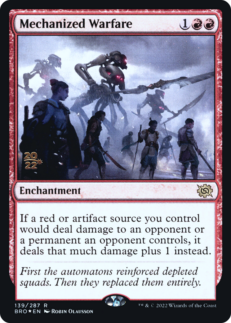 Mechanized Warfare (PRE-139) [The Brothers' War Promos] Foil MTG Single Wizards of the Coast