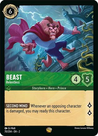 Beast - Relentless (70/204) [Rise of the Floodborn] Lorcana Single Disney