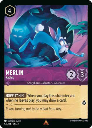 Merlin - Rabbit (52/204) [Rise of the Floodborn] Lorcana Single Disney