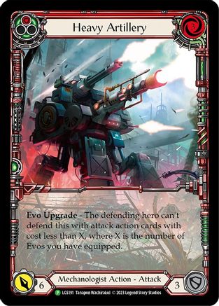 Heavy Artillery (Red) [LGS191] (Promo)  Rainbow Foil Flesh And Blood Single Flesh And Blood   