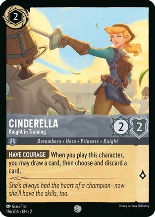 Cinderella - Knight in Training (176/204) [Rise of the Floodborn] Cold Foil Lorcana Single Disney