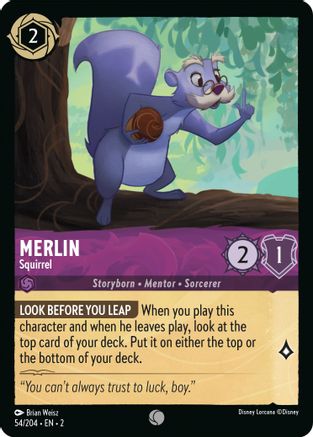 Merlin - Squirrel (54/204) [Rise of the Floodborn] Lorcana Single Disney
