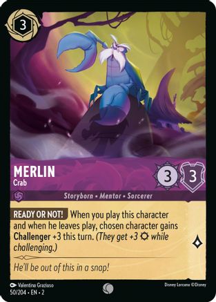 Merlin - Crab (50/204) [Rise of the Floodborn] Lorcana Single Disney