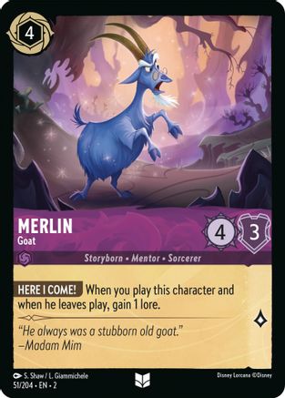 Merlin - Goat (51/204) [Rise of the Floodborn] Lorcana Single Disney