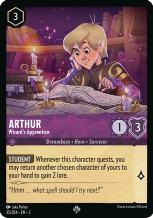 Arthur - Wizard's Apprentice (35/204) [Rise of the Floodborn] Lorcana Single Disney