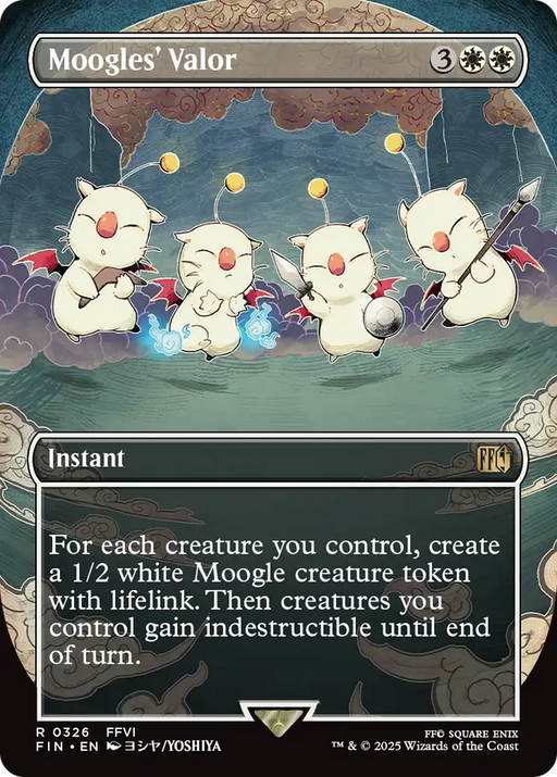 Moogles' Valor (FIN-326) [FINAL FANTASY] (Borderless) MTG Single Wizards of the Coast