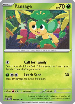 Pansage (4) [SV: Paradox Rift] Pokemon Single Pokémon