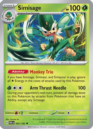 Simisage (5) Reverse Holofoil [SV: Paradox Rift] Pokemon Single Pokémon